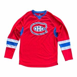 Montreal Canadiens NHL Red Long Sleeve T-Shirt Jersey Style Size: M